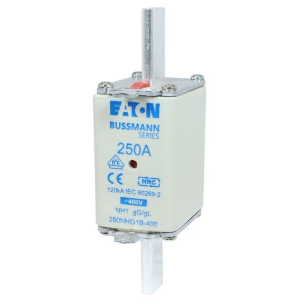 EATON - Sicherungsverbindung, LV, 250 A, AC 400 V, NH1, gL/gG, IEC, Doppelkennmelder, spannungsführende Grifflasche