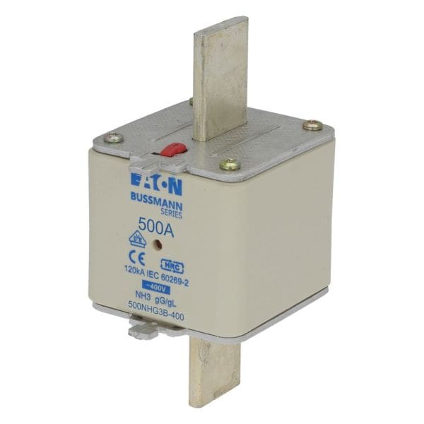 EATON - Sicherungsverbindung, LV, 500 A, AC 400 V, NH3, gL/gG, IEC, Doppelkennmelder, spannungsführende Grifflasche