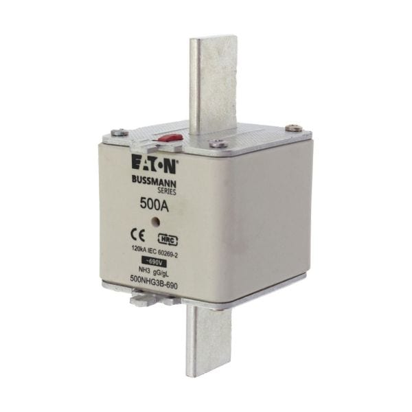 EATON - Sicherungsverbindung, LV, 500 A, AC 690 V, NH3, gL/gG, IEC, Doppelkennmelder, spannungsführende Grifflasche