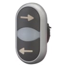 EATON - Doppeldrucktaste, RMQ-Titan, Tasten und Leuchtmelder vorstehend, tastend, Vorsatzlinse weiß, schwarz, schwarz, beschriftet, Frontring Titan,