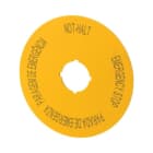 EATON - Schild, NOT-HALT, D = 90 mm, gelb, DE, EN, ES, PT