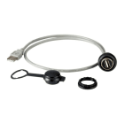 EATON - Einbaubuchse, 0,6 m, konfektionierte Leitung mit fest angeschlossenem Stecker USB 3.0, Typ A, Frontring Schwarz