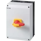 EATON - Lasttrennschalter, DMM, 125 A, 4-polig, NOT-AUS-Funktion, mit rotem Drehgriff und gelbem Sperrkranz, im CI-K5-Gehäuse