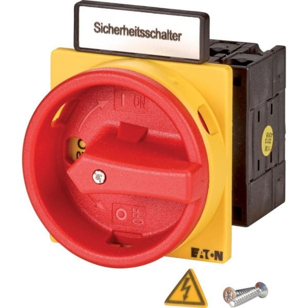 EATON - Sicherheitsschalter SUVA, T3, 32 A, Einbau, 2 Schließer, 2 Öffner, NOT-AUS-Funktion, mit Warnschild ''Sicherheitsschalter”