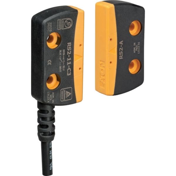 EATON - Sicherheitsschalter, RS, 1 S, 2 Ö, Reed-Kontakte, Ue 24 V DC, -10 - +55 °C, Kunststoff, 3 m Anschlussleitung, Sn 8 - 19 mm