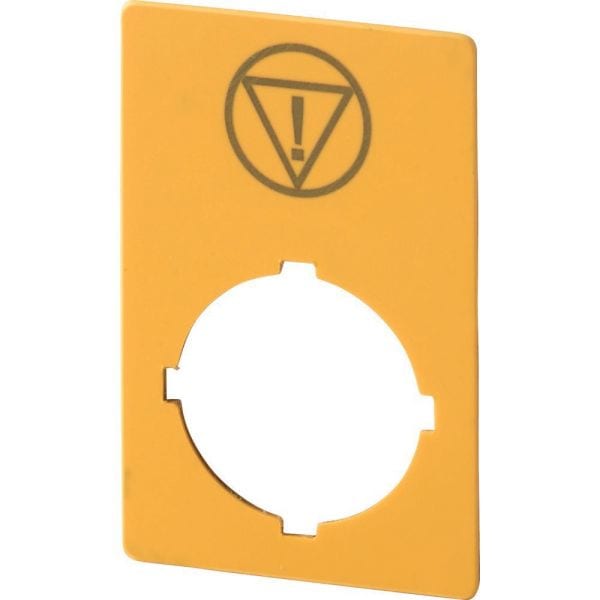 EATON - Schild, NOT-AUS, gelb, H x B = 50 x 33 mm, mit Symbol IEC60417-5638