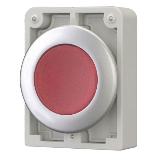 EATON - Leuchtdrucktaste, RMQ-Titan, flach, rastend, rot, unbeschriftet, Frontring Metall