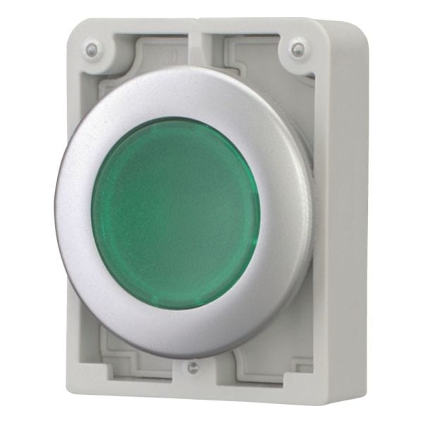 EATON - Leuchtdrucktaste, RMQ-Titan, flach, tastend, grün, unbeschriftet, Frontring Metall
