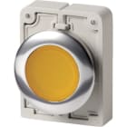EATON - Leuchtdrucktaste, RMQ-Titan, flach, tastend, gelb, unbeschriftet, Frontring Metall