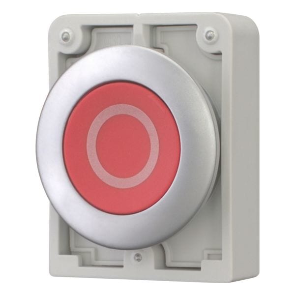 EATON - Drucktaste, RMQ-Titan, flach, tastend, rot, beschriftet, Frontring Metall
