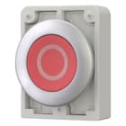 EATON - Drucktaste, RMQ-Titan, flach, rastend, rot, beschriftet, Frontring Metall