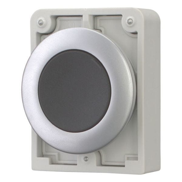 EATON - Drucktaste, RMQ-Titan, flach, tastend, schwarz, unbeschriftet, Frontring Metall