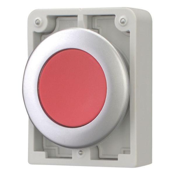 EATON - Drucktaste, RMQ-Titan, flach, rastend, rot, unbeschriftet, Frontring Metall