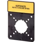 EATON - Träger mit Schild, verwendbar für P5-…/EA/SVB, P5-…/V/SVB, 36 x 6 mm, beschriftet mit Standardtext ''Hauptschalter nur in 0-Stellung öffnen'
