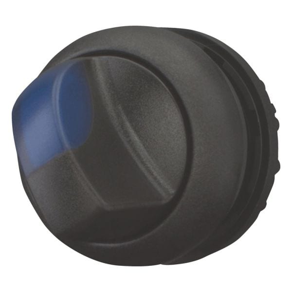 EATON - Leuchtwahltaste, RMQ-Titan, mit Knebelgriff, rastend, 2 Stellungen (V-Stellung), blau, Frontring Schwarz