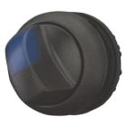 EATON - Leuchtwahltaste, RMQ-Titan, mit Knebelgriff, rastend, 2 Stellungen (V-Stellung), blau, Frontring Schwarz