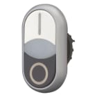 EATON - Doppeldrucktaste, RMQ-Titan, Tasten und Leuchtmelder bündig, tastend, Vorsatzlinse weiß, weiß, schwarz, beschriftet, Frontring Titan