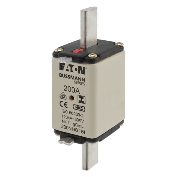 EATON - Sicherungsverbindung, LV, 200 A, AC 500 V, NH1, gL/gG, IEC, Doppelkennmelder, isolierte Grifflaschen