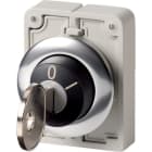 EATON - Schlüsseltaste, Flat Front, rastend, 2 oder 3 Stellungen wählbar, MS1–MS20: Schlüssel abziehbar: wählbar, Frontring Metall
