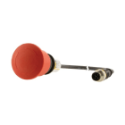 EATON - NOT-HALT-/NOT-AUS-Taste, Palmenform, 45 mm, Drehentriegelung, 2 Ö, Kabel (schwarz) mit M12A-Stecker, 5-polig, 0.2 m