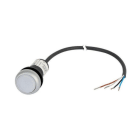 EATON - Leuchtdrucktaste, flach, tastend, 1 S, Kabel (schwarz) mit offenem Ende, 4-polig, 3.5 m, LED weiß, weiß, unbeschriftet, 24 V AC/DC, Frontrin