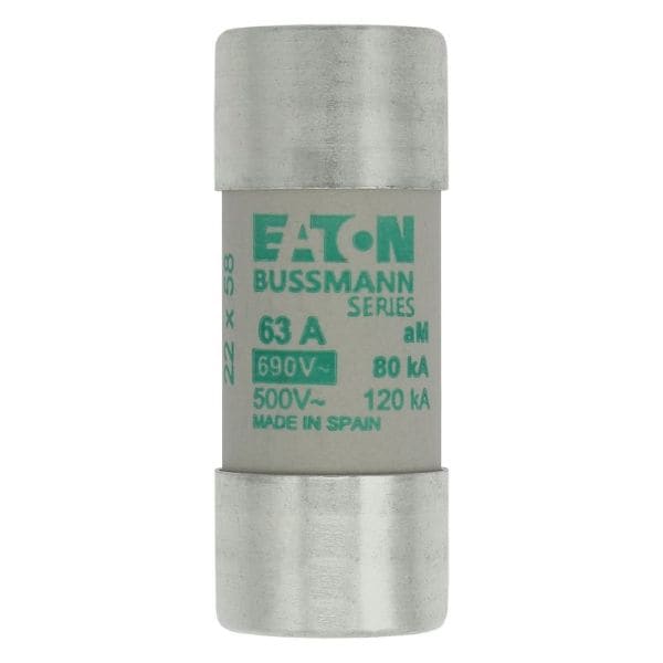 EATON - Sicherungseinsatz, Niederspannung, 63 A, AC 690 V, 80 kA, 22 x 58 mm, aM, IEC