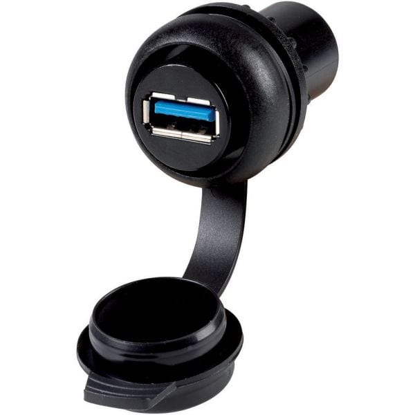 EATON - Einbaubuchse, Buchse USB 3.0, Typ A, Frontring Schwarz