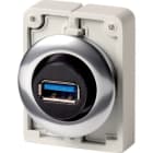 EATON - Einbaubuchse, mit fest angeschlossenem Stecker USB 3.0, Typ A, Frontring Metall