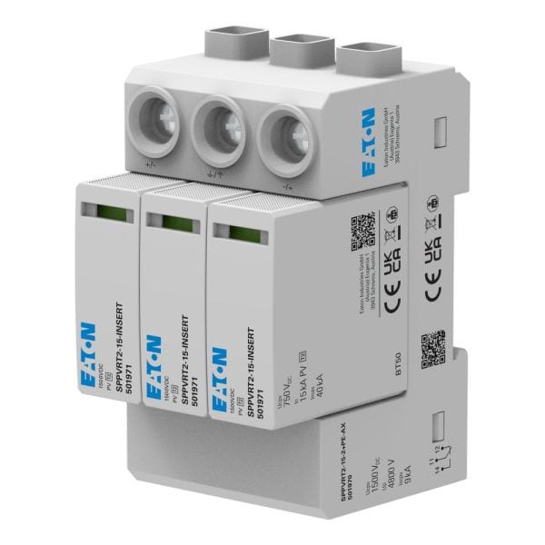 EATON - Überspannungsableiter, steckbar, 1500V DC, T2, 2p+PE