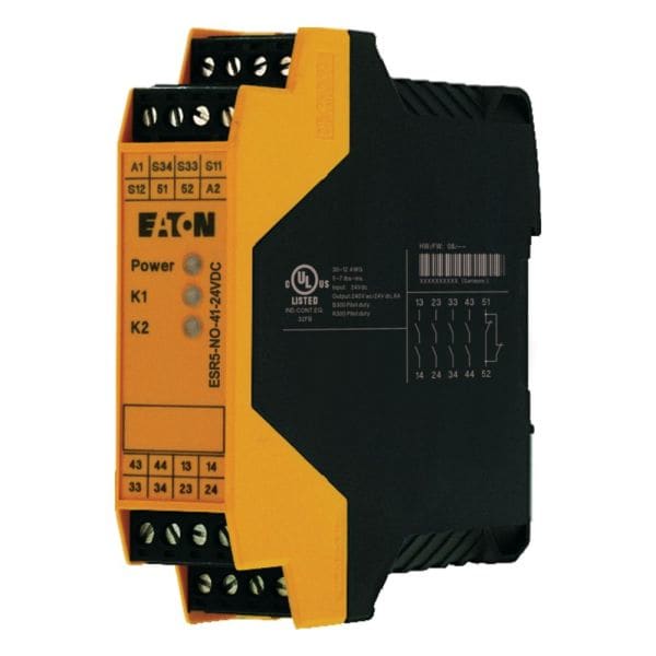 EATON - Sicherheitsrelais 24VDC, 1-kanaligNot-Halt, Schutztuer-Ueberw, unverzögert