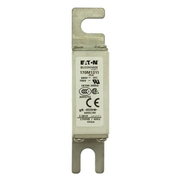 EATON - 25A 690V IEC gR 000U/80 SQUARE BODY FUSE