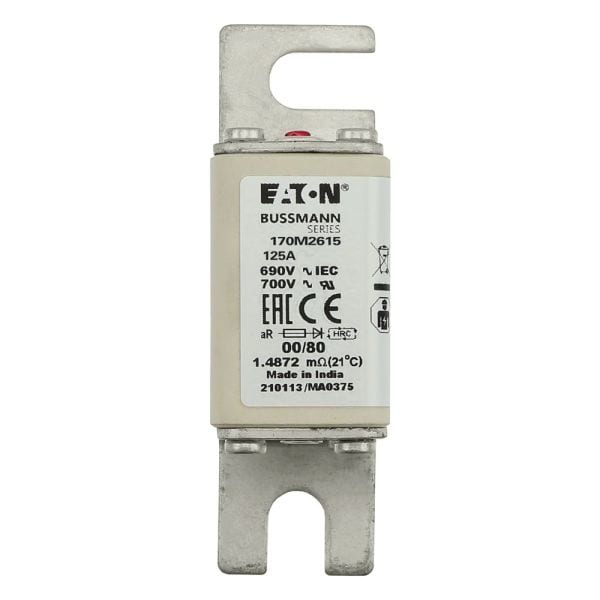 EATON - 125A 690V aR 00/80 SQ. BODY IND. FUSE