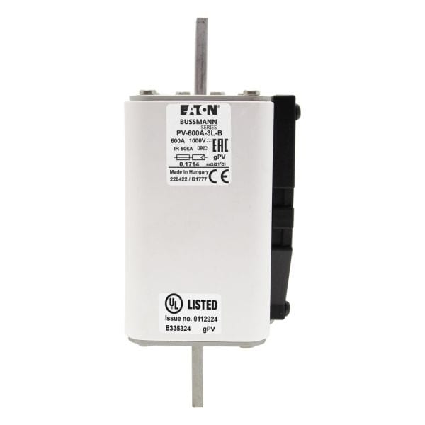 EATON - FUSE 600A 1000V 3L PV BOLT-IN VER