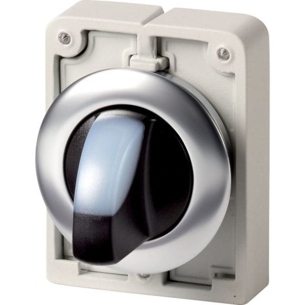 EATON - Leuchtwahltaste 30mm flach weiß 2 Stell.