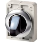EATON - Leuchtwahltaste 30mm flach weiß 2 Stell.