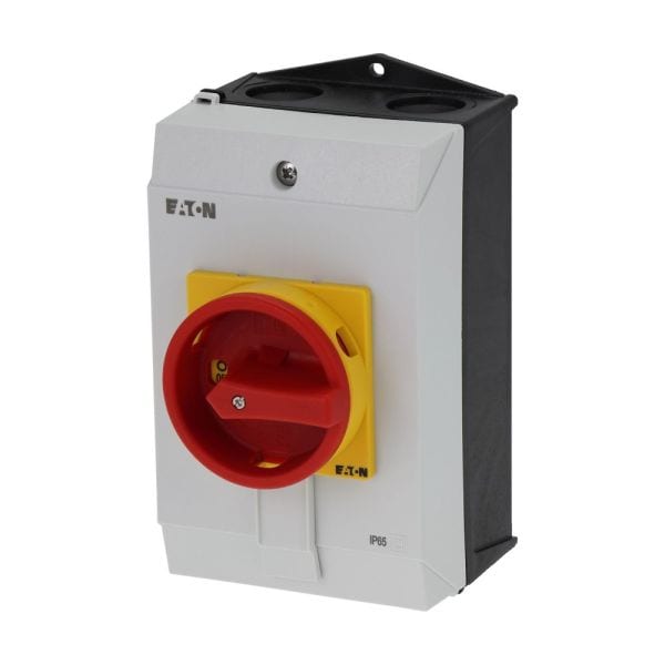 EATON - Hauptschalter, P1, 40 A, Aufbau, 3-polig, NOT-AUS-Funktion, mit rotem Drehgriff