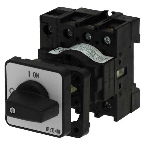 EATON - EIN-AUS-Schalter, P1, 40 A, Zwischenbau, 3-polig + N, mit schwarzem Knebel und F