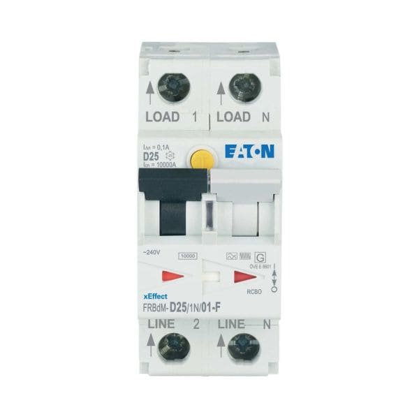 EATON - Elektronische FI/LS Kombination, 25 A, 100 mA, LS-Charakteristik: D, 1+N, FI-Cha