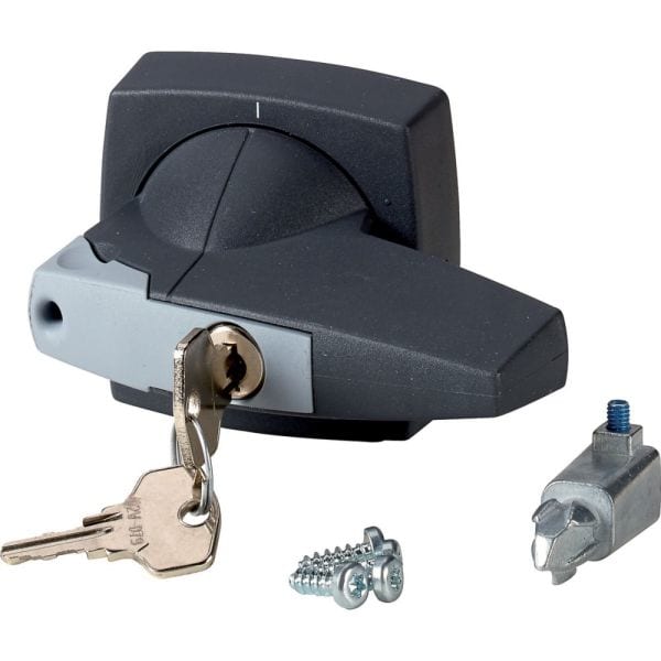 EATON - Drehgriff, 6 mm, Türeinbau, grau, Zylinderschloss