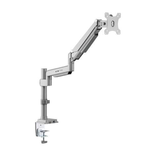 EATON - Single-Display Flex-Arm Desktop Clamp for 13” to 34” Displays - USB and Audio Ports, Aluminum