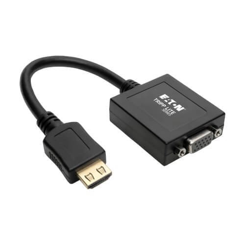 EATON - HDMI to VGA with Audio Converter Cable Adapter for Ultrabook/Laptop/Desktop PC, (M/F), 6-in. (15.24 cm)