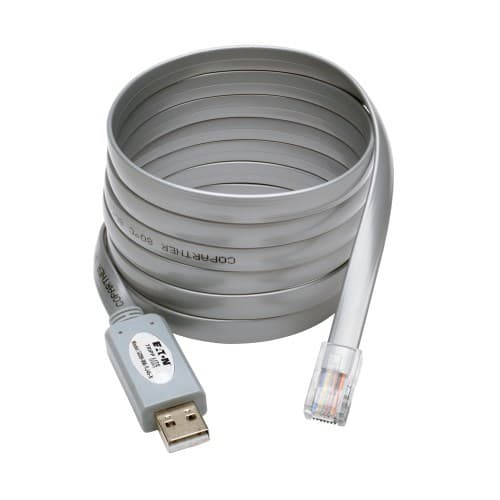 EATON - USB-A to RJ45 Serial Rollover Cable (M/M) - Cisco Compatible, 250 Kbps, 6 ft. (1.83 m), Gray