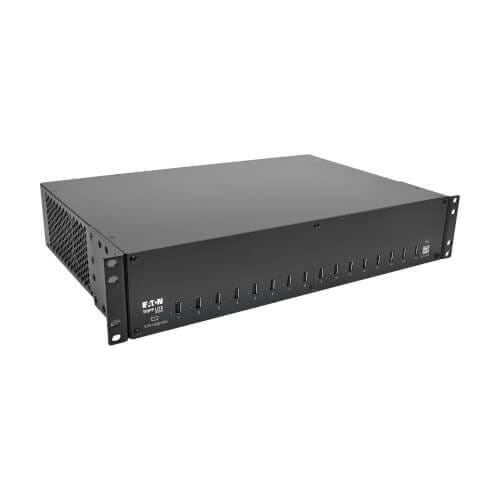 EATON - 16-Port USB Charging Station with Syncing, 230V, 5V 40A (200W) USB Charger Output, 2U Rack-Mount