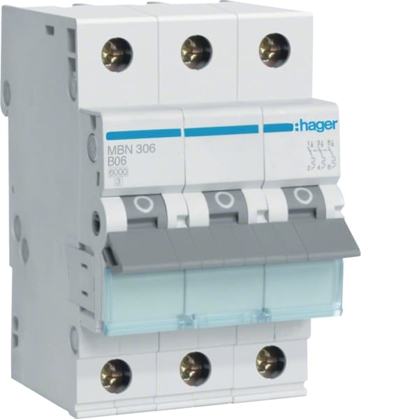 HAGER - LS-Schalter 6A/3pol/B 6kA