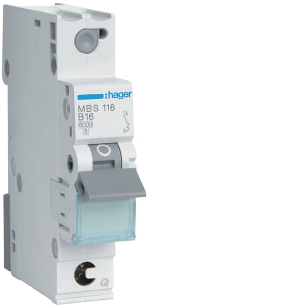 HAGER - LS-Schalter 16A/1pol/B 6kA, QC