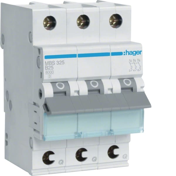 HAGER - LS-Schalter 3P 6kA B-25A QC 3M
