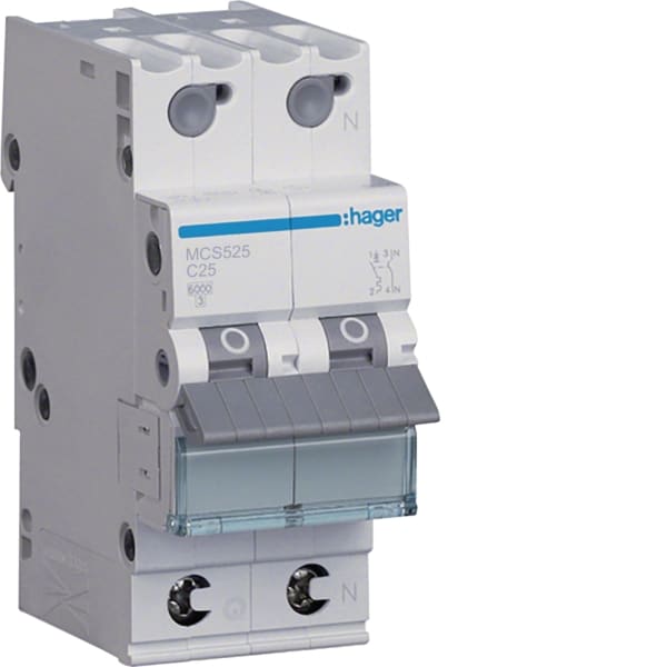 HAGER - LS-Leistungssch,,6KA,C,1+N,25A,QuickConnect