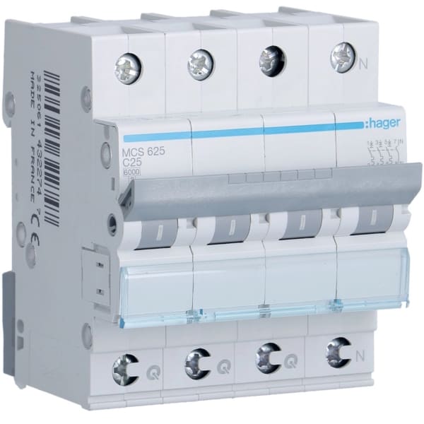 HAGER - LS-Leistungssch,,6KA,C,3+N,25A,QuickConnect