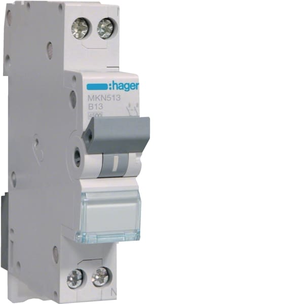 HAGER - LS-Schalter 13A/1pol+N/B 6kA, 1TE
