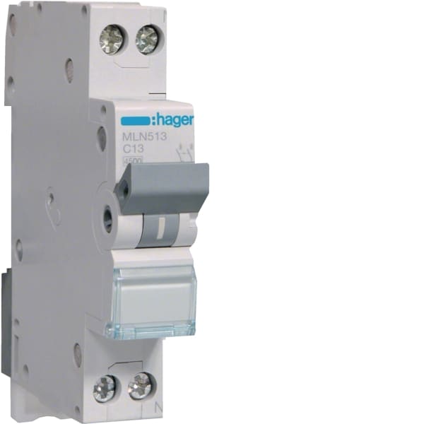 HAGER - LS-Schalter 13A/1pol+N/C 6kA, 1TE